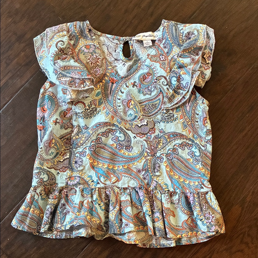 Montana Co Paisley Pattern Girls Blouse
